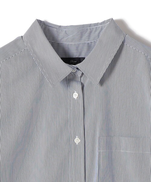 SHIPS(シップス)の「SHIPS Primary Navy Label:綿 ナイロン ストライプ ロング シャツ(シャツ/ブラウス・レディース・レッド/ネイビー・36/38)」の7枚目の写真