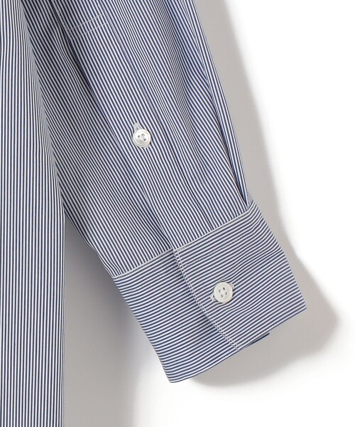 SHIPS(シップス)の「SHIPS Primary Navy Label:綿 ナイロン ストライプ ロング シャツ(シャツ/ブラウス・レディース・レッド/ネイビー・36/38)」の6枚目の写真