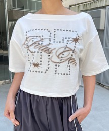 星スタッズ クロップドTシャツ