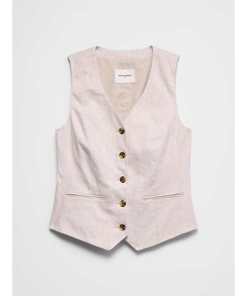 BANANA REPUBLIC FACTORY STORE（バナナリパブリック ファクトリーストア）の「BANANA REPUBLIC FACTORY STORE　　リネンブレンド クラシック ベスト（ベスト・レディース・ホワイト/グリーン・4/0/6/2/8）」の6枚目の写真