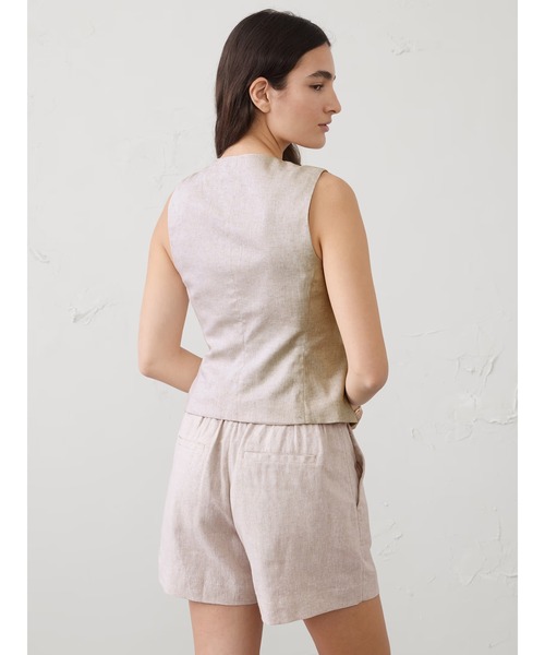 BANANA REPUBLIC FACTORY STORE（バナナリパブリック ファクトリーストア）の「BANANA REPUBLIC FACTORY STORE　　リネンブレンド クラシック ベスト（ベスト・レディース・ホワイト/グリーン・4/0/6/2/8）」の4枚目の写真