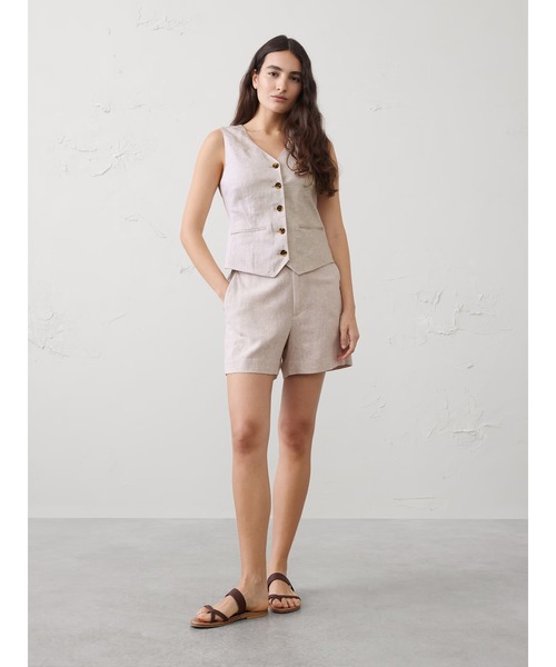 BANANA REPUBLIC FACTORY STORE（バナナリパブリック ファクトリーストア）の「BANANA REPUBLIC FACTORY STORE　　リネンブレンド クラシック ベスト（ベスト・レディース・ホワイト/グリーン・4/0/6/2/8）」の5枚目の写真