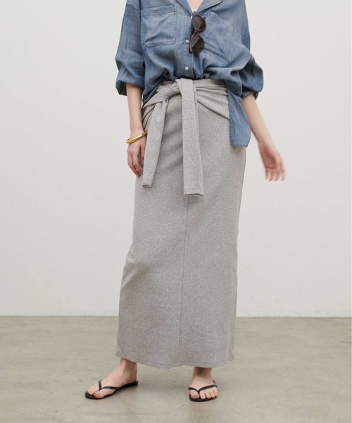LARUTA（ラルータ）の「【LARUTA】［Web限定］カットリブ巻きスカート（スカート・レディース・ライトグレー/ブラック/オフホワイト・FREE）」の3枚目の写真