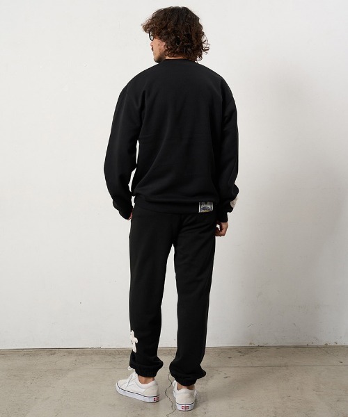 STUD MUFFIN（スタッドマフィン）の「msw1882- T-C裏毛起毛 ファー-ムックボアミックスパッチワークスエットシャツ(624-02917)（スウェット・メンズ・アッシュ/ブラック/ブラウン・4/3/2）」の10枚目の写真