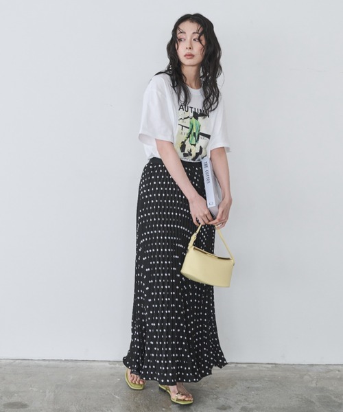 Anclear oui（アンクリアウィ）の「ドット柄プリーツSK（スカート・レディース・Black/White・F）」の22枚目の写真