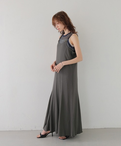CLEIO（クレイオ）の「【CLEIO】リブテレコサロペットワンピース RIB TELECO SALOPETTE ONE-PIECE（ワンピース・レディース・ホワイト/チャコールグレー・SMALL/MEDIUM）」の14枚目の写真