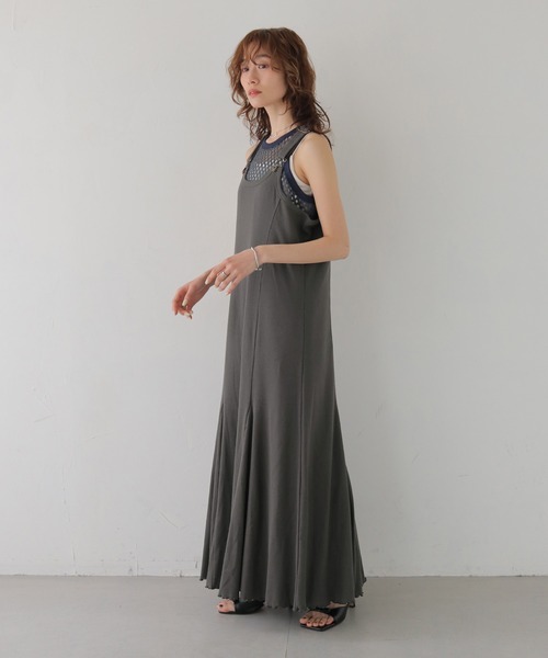 CLEIO（クレイオ）の「【CLEIO】リブテレコサロペットワンピース RIB TELECO SALOPETTE ONE-PIECE（ワンピース・レディース・ホワイト/チャコールグレー・SMALL/MEDIUM）」の15枚目の写真