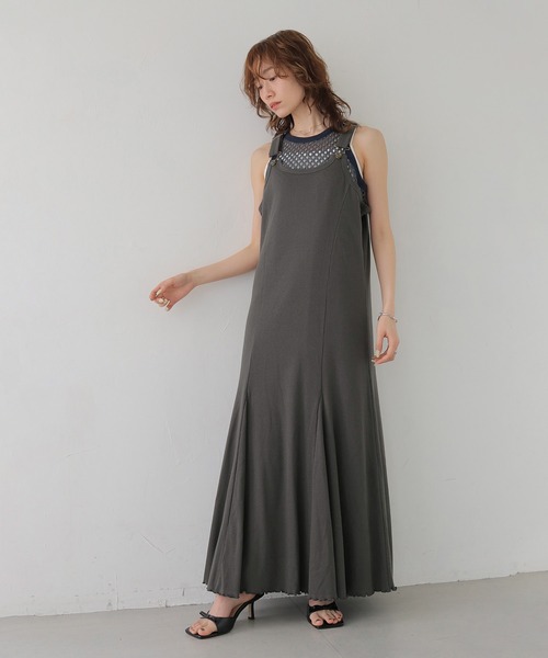 CLEIO（クレイオ）の「【CLEIO】リブテレコサロペットワンピース RIB TELECO SALOPETTE ONE-PIECE（ワンピース・レディース・ホワイト/チャコールグレー・SMALL/MEDIUM）」の17枚目の写真