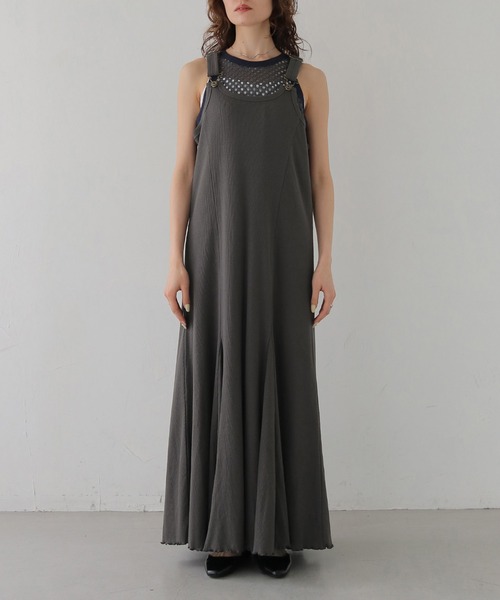 CLEIO（クレイオ）の「【CLEIO】リブテレコサロペットワンピース RIB TELECO SALOPETTE ONE-PIECE（ワンピース・レディース・ホワイト/チャコールグレー・SMALL/MEDIUM）」の19枚目の写真