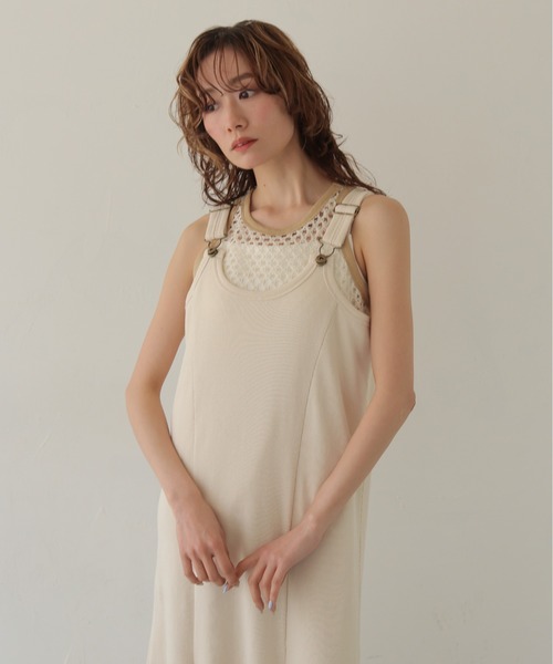 CLEIO（クレイオ）の「【CLEIO】リブテレコサロペットワンピース RIB TELECO SALOPETTE ONE-PIECE（ワンピース・レディース・ホワイト/チャコールグレー・SMALL/MEDIUM）」の9枚目の写真