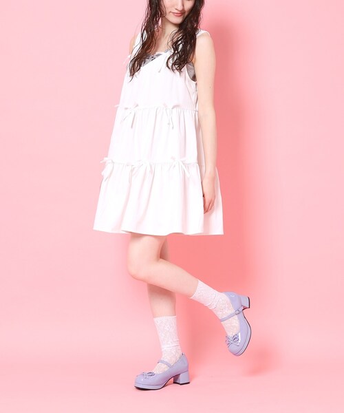 cs T&P（シーエスティーアンドピー）の「小リボンダブルパンプス（パンプス・レディース・レッド系3/パープル系2/アイボリー系1/ブラック系1・S/M/L/LL）」の16枚目の写真