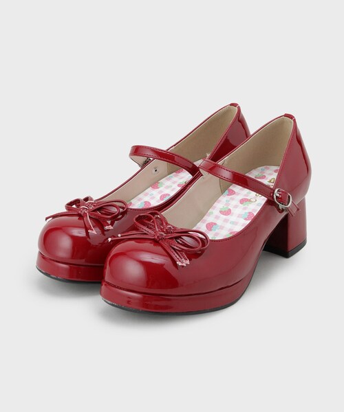 cs T&P（シーエスティーアンドピー）の「小リボンダブルパンプス（パンプス・レディース・レッド系3/パープル系2/アイボリー系1/ブラック系1・S/M/L/LL）」の20枚目の写真