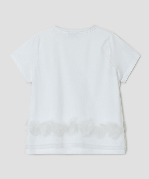TYPESERVICE（タイプサービス）の「Mesh Layered Shirring Ruffle Top [White]（Tシャツ/カットソー・レディース・その他・FREE）」の4枚目の写真