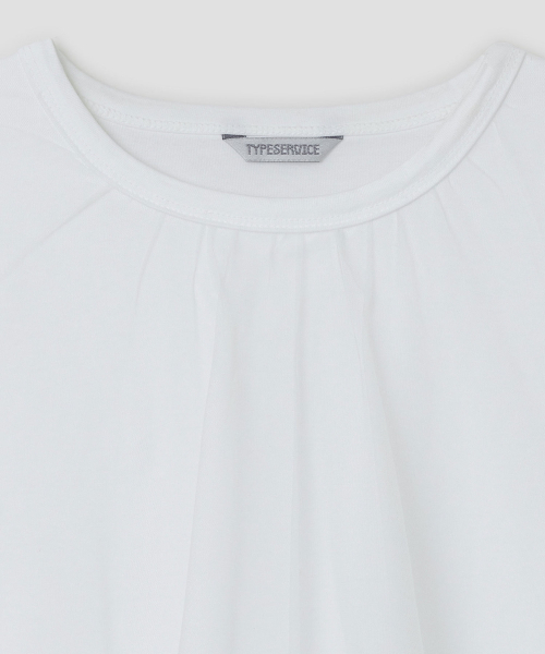 TYPESERVICE（タイプサービス）の「Mesh Layered Shirring Ruffle Top [White]（Tシャツ/カットソー・レディース・その他・FREE）」の3枚目の写真