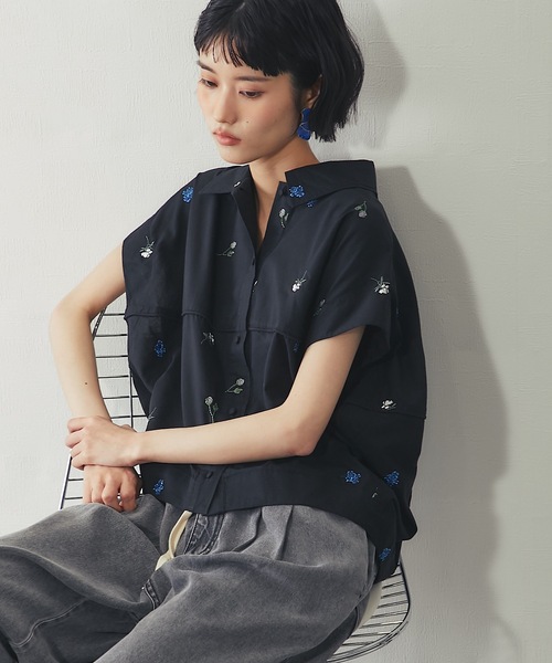 ANOTHER S(アナザーエス)の「セットアップ対応コクーンライン刺繍ブラウス(シャツ/ブラウス・レディース・ブラック/オフホワイト・FREE)」の14枚目の写真