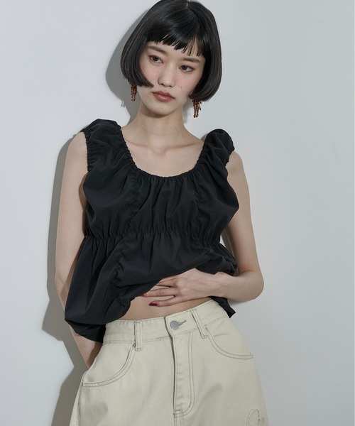 THE YOn(ザヨン)の「2wayシャーリングノースリブラウス(シャツ/ブラウス・レディース・アイボリー/ブラック/バーガンディー・FREE)」の20枚目の写真