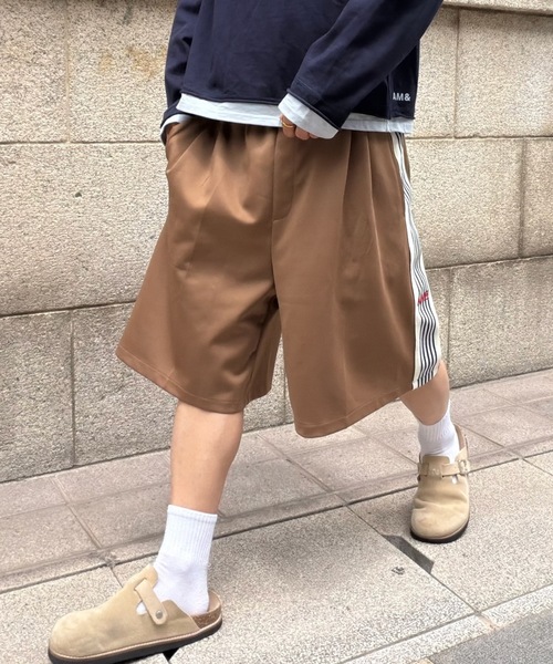 SELAN（セラン）の「【ユニセックス】トラックラインハーフパンツ（その他パンツ・メンズ・ブラウン/ネイビー・MEDIUM/LARGE）」の8枚目の写真
