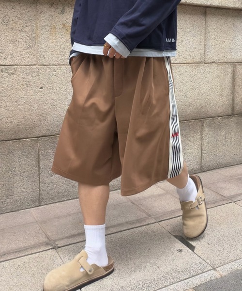 SELAN（セラン）の「【ユニセックス】トラックラインハーフパンツ（その他パンツ・メンズ・ブラウン/ネイビー・MEDIUM/LARGE）」の9枚目の写真