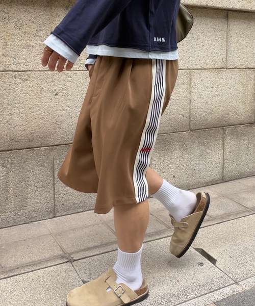 SELAN（セラン）の「【ユニセックス】トラックラインハーフパンツ（その他パンツ・メンズ・ブラウン/ネイビー・MEDIUM/LARGE）」の11枚目の写真