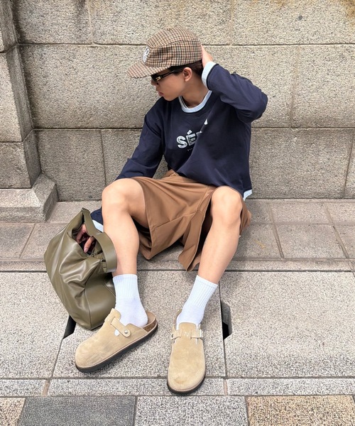 SELAN（セラン）の「【ユニセックス】トラックラインハーフパンツ（その他パンツ・メンズ・ブラウン/ネイビー・MEDIUM/LARGE）」の14枚目の写真