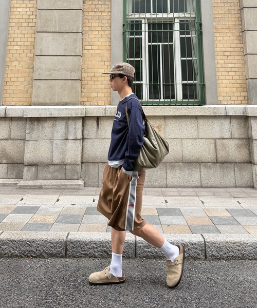 SELAN（セラン）の「【ユニセックス】トラックラインハーフパンツ（その他パンツ・メンズ・ブラウン/ネイビー・MEDIUM/LARGE）」の15枚目の写真