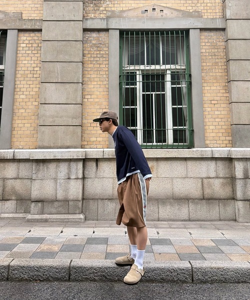 SELAN（セラン）の「【ユニセックス】トラックラインハーフパンツ（その他パンツ・メンズ・ブラウン/ネイビー・MEDIUM/LARGE）」の21枚目の写真