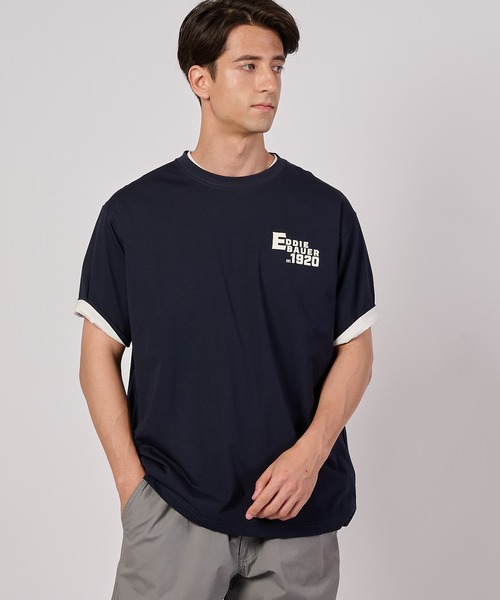 Eddie Bauer(エディーバウアー)の「クール アドベンチャー プリント半袖Tシャツ(Tシャツ/カットソー・メンズ・ライトオリーブ/ホワイト/ネイビー・M/XL/L/XXL)」の3枚目の写真