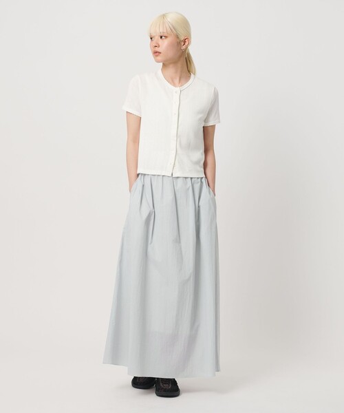 BEAUTY&YOUTH UNITED ARROWS(ビューティーアンドユースユナイテッドアローズ)の「ギャザー ライト スカート ウォッシャブル(スカート・レディース・ホワイト/ライトブルー・M/S)」の5枚目の写真