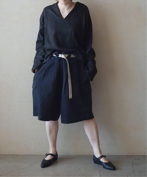 JOURNAL STANDARD LUXE（ジャーナルスタンダード　ラックス）の「ソフトリネン セーラーシャツ（シャツ/ブラウス・レディース・ネイビー/ホワイト/ブラック・FREE）」の12枚目の写真