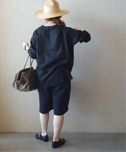 JOURNAL STANDARD LUXE（ジャーナルスタンダード　ラックス）の「ソフトリネン セーラーシャツ（シャツ/ブラウス・レディース・ネイビー/ホワイト/ブラック・FREE）」の13枚目の写真