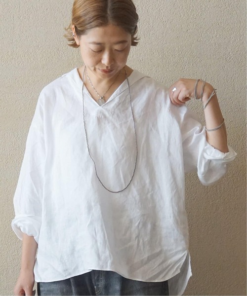 JOURNAL STANDARD LUXE（ジャーナルスタンダード　ラックス）の「ソフトリネン セーラーシャツ（シャツ/ブラウス・レディース・ネイビー/ホワイト/ブラック・FREE）」の15枚目の写真