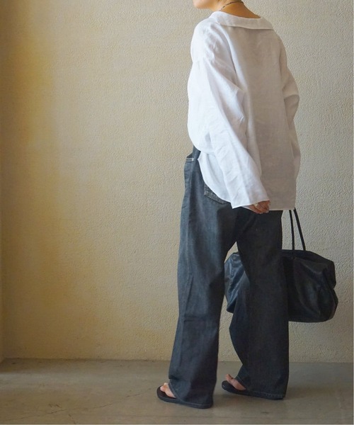 JOURNAL STANDARD LUXE（ジャーナルスタンダード　ラックス）の「ソフトリネン セーラーシャツ（シャツ/ブラウス・レディース・ネイビー/ホワイト/ブラック・FREE）」の17枚目の写真