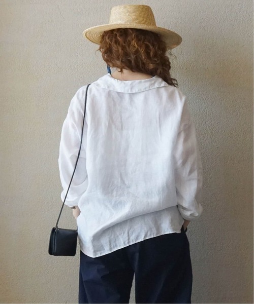 JOURNAL STANDARD LUXE（ジャーナルスタンダード　ラックス）の「ソフトリネン セーラーシャツ（シャツ/ブラウス・レディース・ネイビー/ホワイト/ブラック・FREE）」の19枚目の写真
