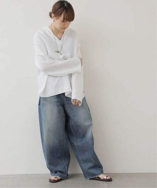JOURNAL STANDARD LUXE（ジャーナルスタンダード　ラックス）の「ソフトリネン セーラーシャツ（シャツ/ブラウス・レディース・ネイビー/ホワイト/ブラック・FREE）」の21枚目の写真