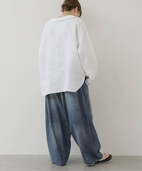 JOURNAL STANDARD LUXE（ジャーナルスタンダード　ラックス）の「ソフトリネン セーラーシャツ（シャツ/ブラウス・レディース・ネイビー/ホワイト/ブラック・FREE）」の4枚目の写真