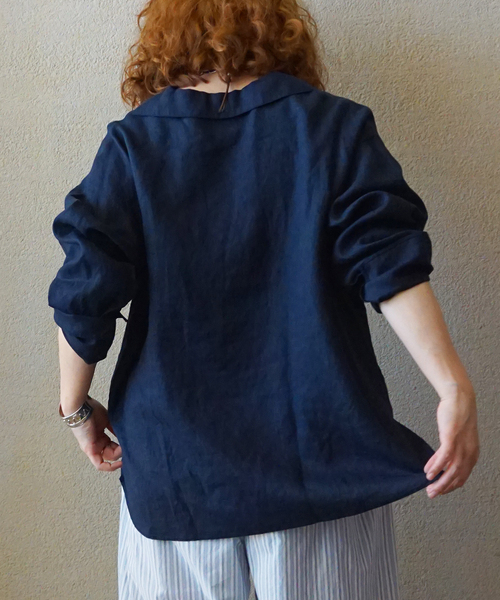 JOURNAL STANDARD LUXE（ジャーナルスタンダード　ラックス）の「ソフトリネン セーラーシャツ（シャツ/ブラウス・レディース・ネイビー/ホワイト/ブラック・FREE）」の20枚目の写真