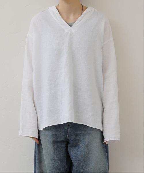 JOURNAL STANDARD LUXE（ジャーナルスタンダード　ラックス）の「ソフトリネン セーラーシャツ（シャツ/ブラウス・レディース・ネイビー/ホワイト/ブラック・FREE）」の21枚目の写真