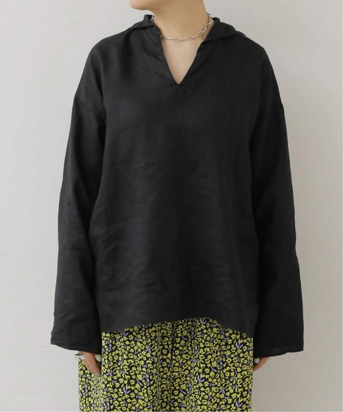JOURNAL STANDARD LUXE（ジャーナルスタンダード　ラックス）の「ソフトリネン セーラーシャツ（シャツ/ブラウス・レディース・ネイビー/ホワイト/ブラック・FREE）」の6枚目の写真