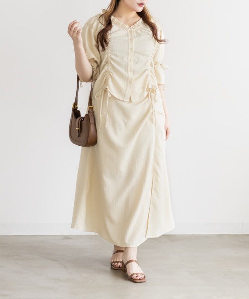CLETTE（クレット）の「CLETTEオリジナルタックデザインスリット入りスカート（スカート・レディース・グリーン/ブラック/イエロー・4L/3L/LL）」の12枚目の写真