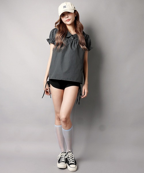 SPINNS(スピンズ)の「ポンチショートパンツ/サイドシャーリング/韓国ガーリー(その他パンツ・レディース・ブラック・ONESIZE)」の9枚目の写真