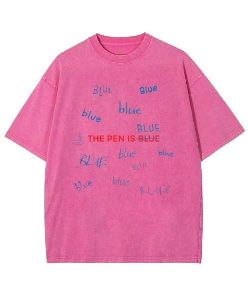 GARAGE MADE（ガレージメイド）の「レディースM～Lサイズ　ユニセックス　ピグメントプリント　BIG　Tシャツ　BLUEBLUEBLUE（Tシャツ/カットソー・レディース・ピンク/グリーン/ブルー/ブラック/グレー/アイボリー・S）」の6枚目の写真