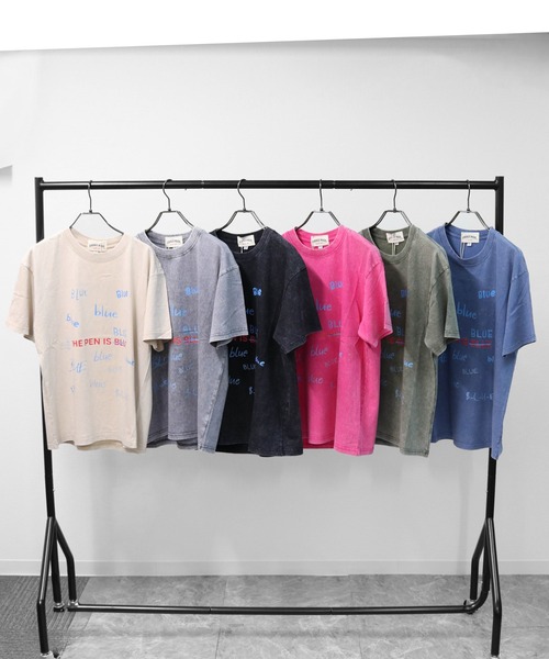 GARAGE MADE（ガレージメイド）の「レディースM～Lサイズ　ユニセックス　ピグメントプリント　BIG　Tシャツ　BLUEBLUEBLUE（Tシャツ/カットソー・レディース・ピンク/グリーン/ブルー/ブラック/グレー/アイボリー・S）」の9枚目の写真