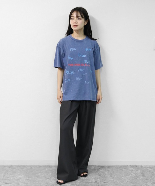 GARAGE MADE（ガレージメイド）の「レディースM～Lサイズ　ユニセックス　ピグメントプリント　BIG　Tシャツ　BLUEBLUEBLUE（Tシャツ/カットソー・レディース・ピンク/グリーン/ブルー/ブラック/グレー/アイボリー・S）」の14枚目の写真