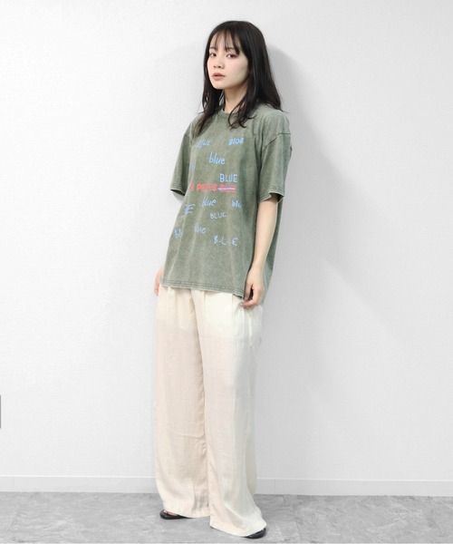 GARAGE MADE（ガレージメイド）の「レディースM～Lサイズ　ユニセックス　ピグメントプリント　BIG　Tシャツ　BLUEBLUEBLUE（Tシャツ/カットソー・レディース・ピンク/グリーン/ブルー/ブラック/グレー/アイボリー・S）」の10枚目の写真