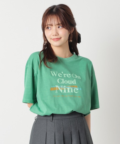 Honeys(ハニーズ)の「【UVカット】ロゴプリントゆるTシャツ(Tシャツ/カットソー・レディース・アイボリー/スミクロ/グリーン/ピンク/イエロー・L/LL/M/S)」の20枚目の写真