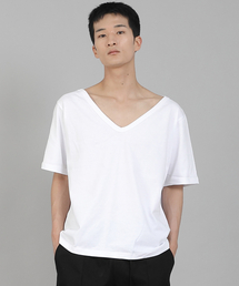 SAINTCREW（セントクルー）の「無地BIG Vネック半袖TシャツBIGV-883ホワイト（Tシャツ/カットソー）」