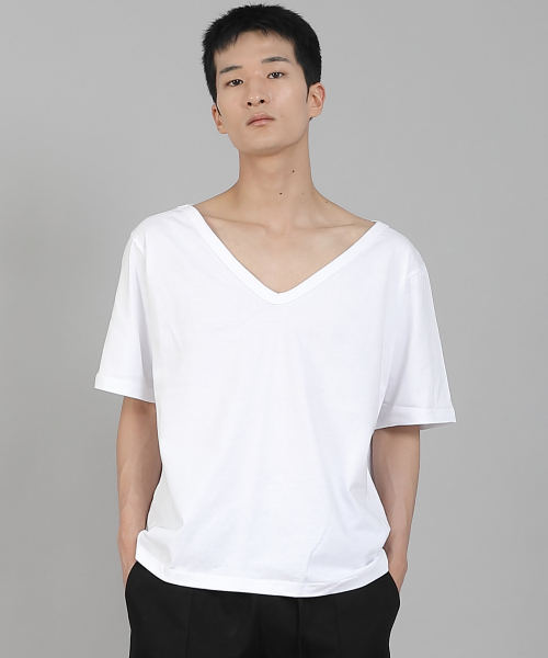SAINTCREW(セントクルー)の「無地BIG Vネック半袖TシャツBIGV-883ホワイト(Tシャツ/カットソー・メンズ・その他・LARGE/MEDIUM/X-LARGE/XX-LARGE/XXX-LARGE/XXXX-LARGE)」の1枚目の写真