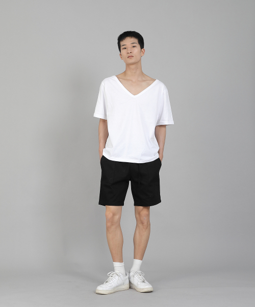 SAINTCREW(セントクルー)の「無地BIG Vネック半袖TシャツBIGV-883ホワイト(Tシャツ/カットソー・メンズ・その他・LARGE/MEDIUM/X-LARGE/XX-LARGE/XXX-LARGE/XXXX-LARGE)」の4枚目の写真