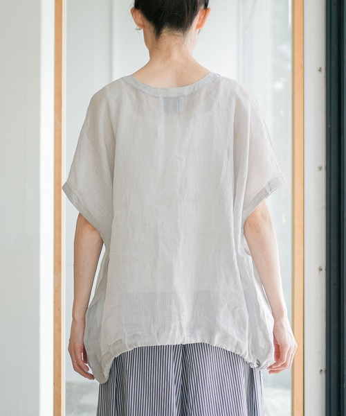 solamonat poche（ソラモナポッシェ）の「ラミーノースリシャツ（シャツ/ブラウス・レディース・ブラック/ライトグレー/ライトブルー/ホワイト・2）」の15枚目の写真