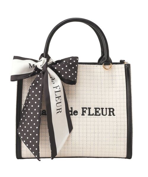 Maison de FLEUR（メゾンドフルール）の「スカーフ付きツイードスクエア2Wayトート（トートバッグ・レディース・ピンク/ブラック・FREE）」の17枚目の写真